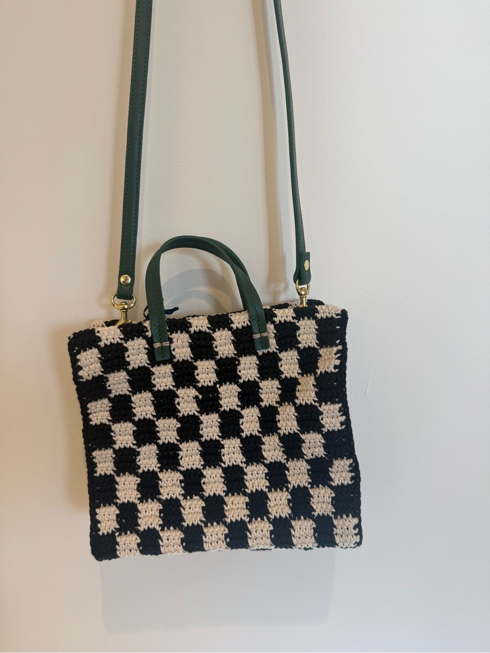 NTW* Clare V Crochet Petit Summer Simple Tote Checker Bag